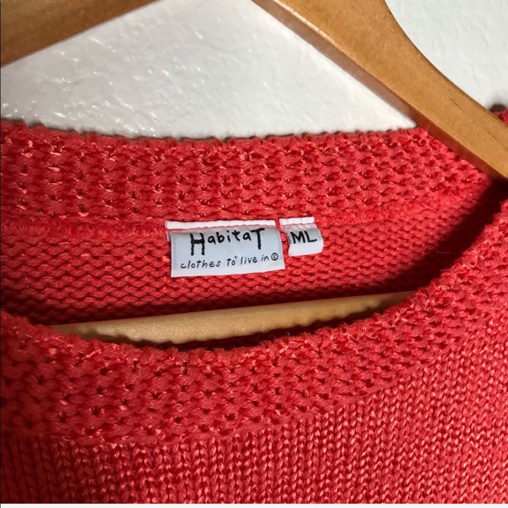 Habitat Pullover Coral Sweater Size M / L - Picture 7 of 8